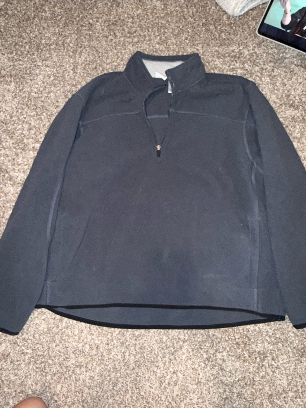 Athletic Works Gray Quarter-Zip Fleece Pullover